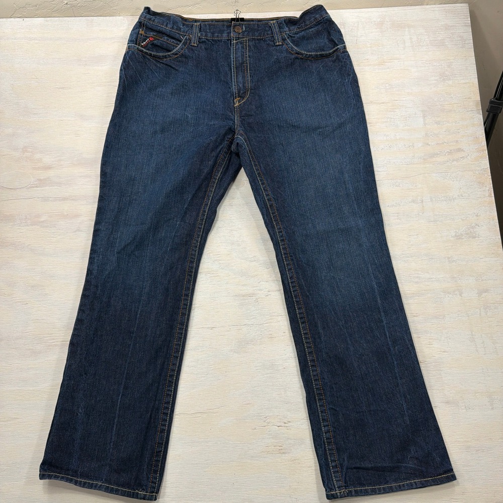 Ariat Jeans FR M4 Relaxed Boot 38x34 Flame Resistant Work Denim Blue Mens